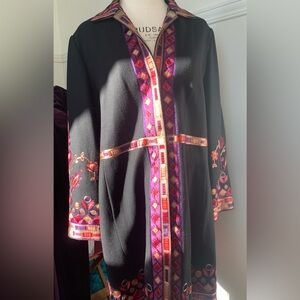 NYGARD | 16 | Vintage Bohemian black embroidered wool coat